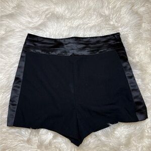 Forever 21 Black Satin Trim High Waist Shorts